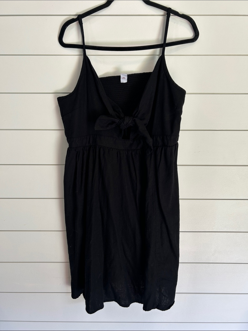 Old Navy Black Spaghetti-Strap Tie-Front Mini Dress